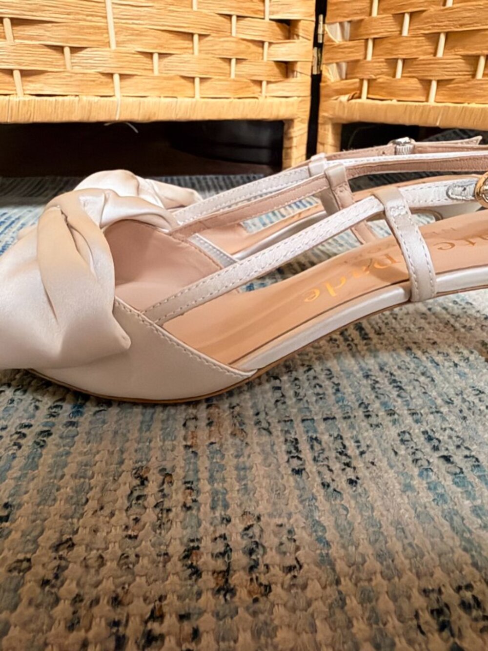 Kate Spade Marseille Satin Bow Slingback Dress Pumps - Size 9 Champagne - Picture 7 of 7